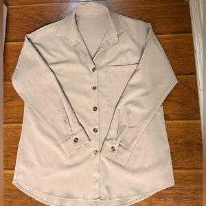 Beige Button-Up Shirt